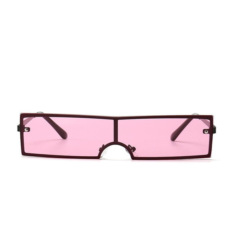 Gafas de sol rectangulares de tendencia para mujer, gafas de sol integradas de marca de diseñador de tonos negros