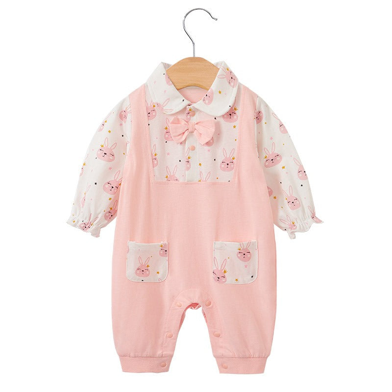 Body de bebé niña rosa bebé pequeña princesa Harper recién nacida lindo estampado de conejo Creeper