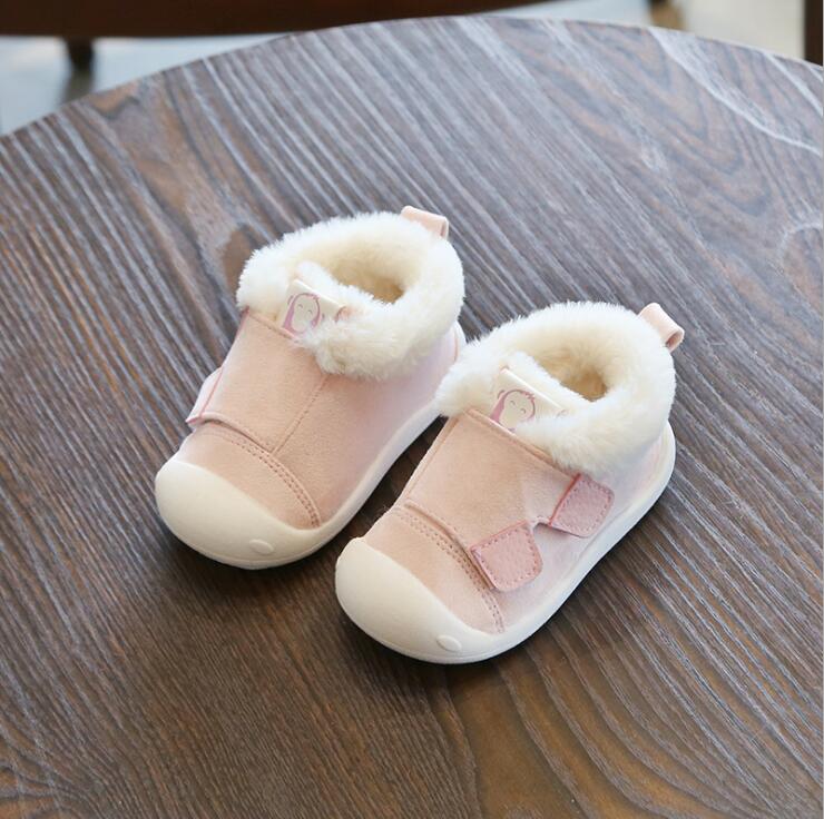 Botas de nieve para bebés y niños pequeños, cálidas, de felpa, para invierno, cómodas, suaves y antideslizantes, para exteriores