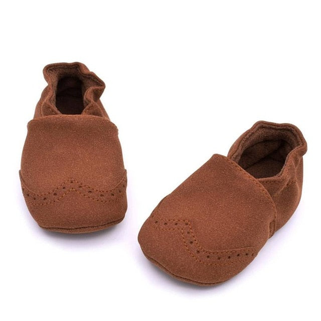 Zapatos de bebé de piel nobuk, mocasines de suela blanda para primeros pasos, para bebés de 0 a 18 meses 