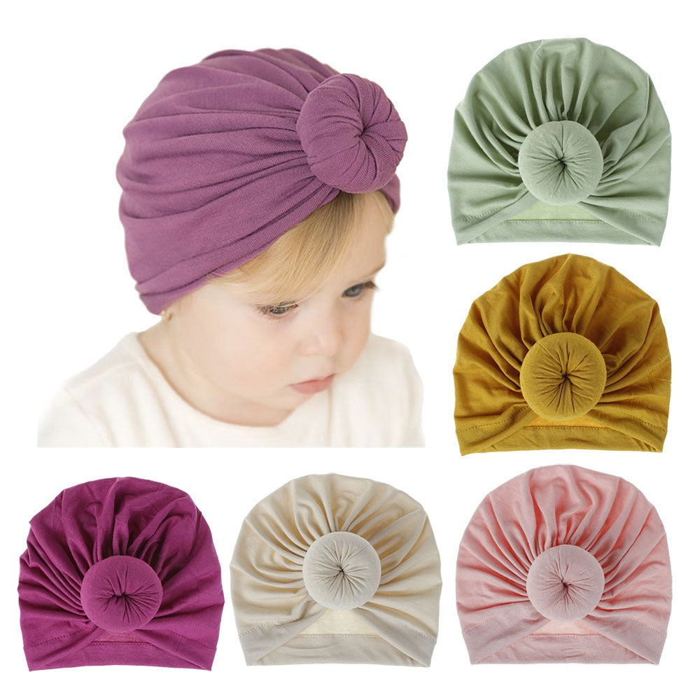 Gorro de bebé de punto con forma de donut de rayón, gorro de tela, gorro para niños, jersey para bebé