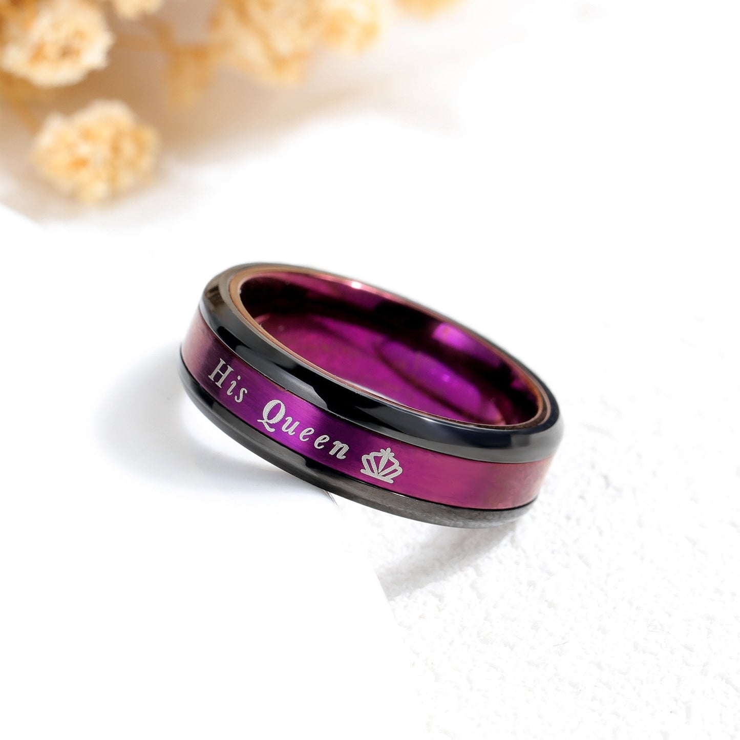 Anillo de acero de titanio para pareja, sencillo y moderno, personalizado, regalo de San Valentín