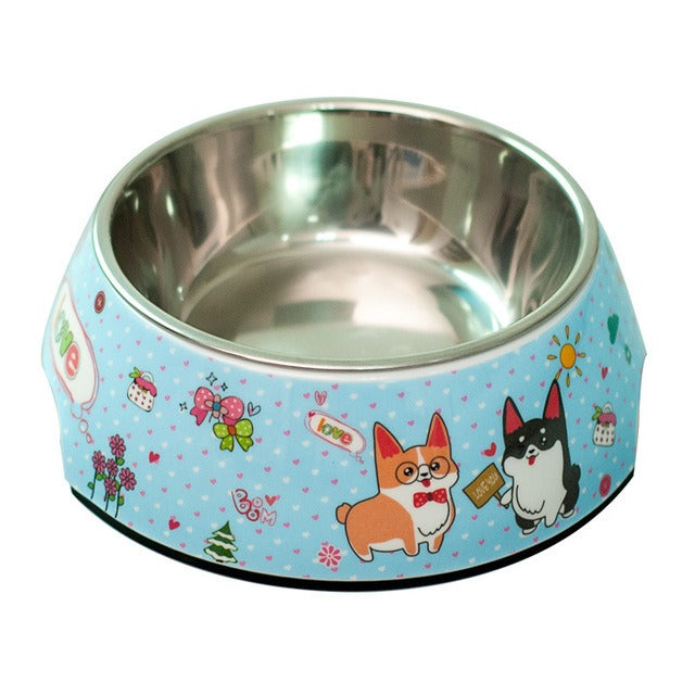 Cuenco para perros Cuenco para comida para gatos Cuenco de acero inoxidable de doble uso para comer y beber Cuenco individual antideslizante extraíble Cuenco para mascotas