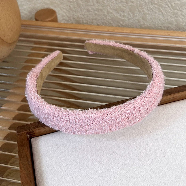 Korean Version Colorful Romantic Woolen Cloth Sweet Cloth Headband Plaid Sponge Headband Versatile Hair Accessories