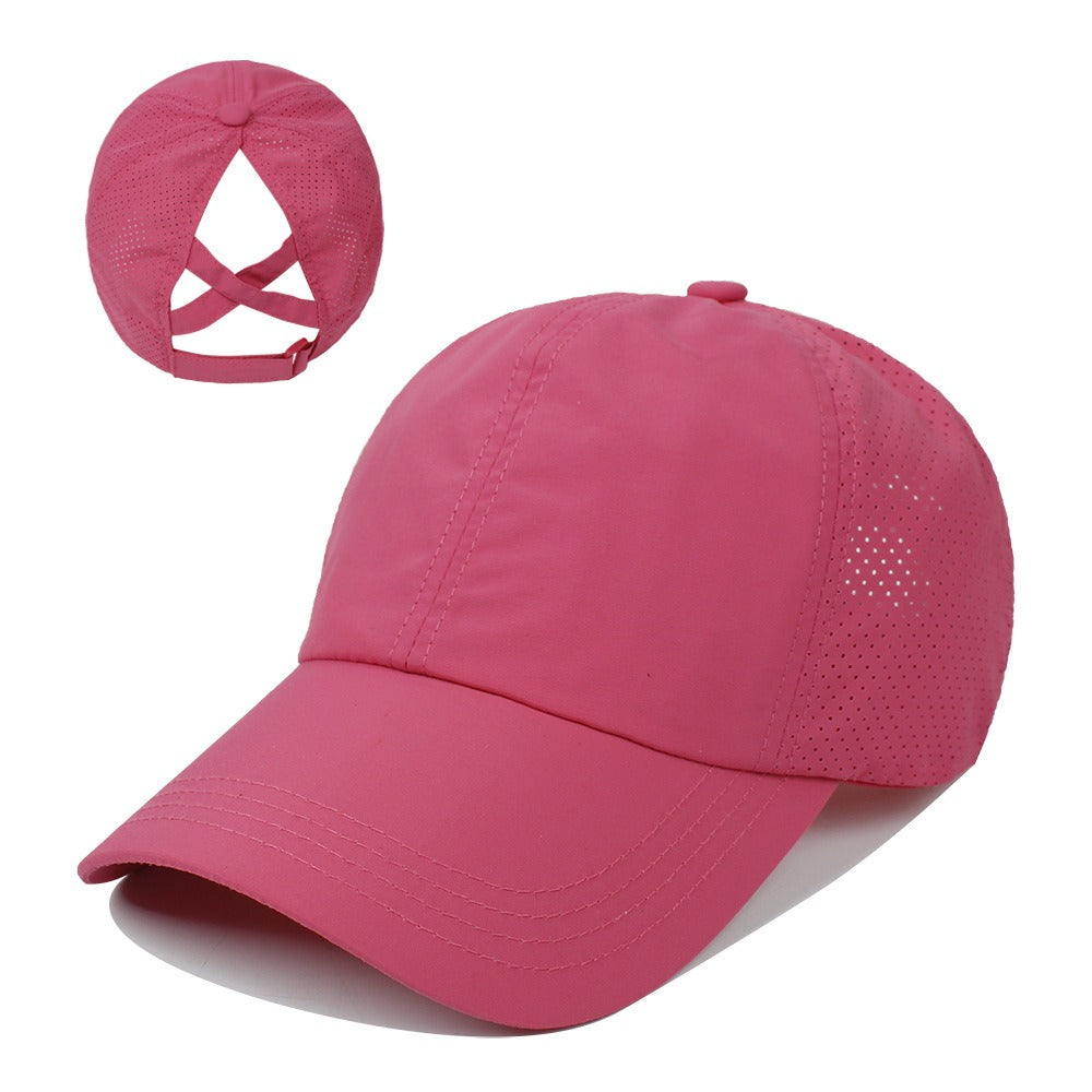 Baseball Cap Women's New Outdoor Sports Horsetail Baseball Cap Breathable Mesh Cap