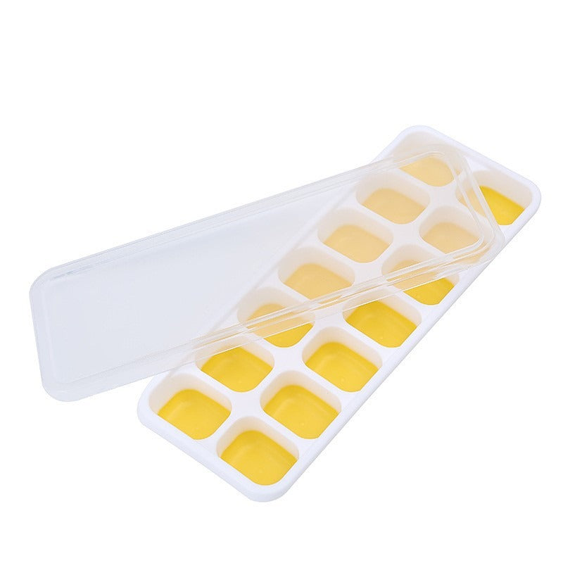 14 Square Ice Cube with Cover, Food Grade Soft Bottom Diy Ice Cube Mold, Ice Box, Ice Clip Set