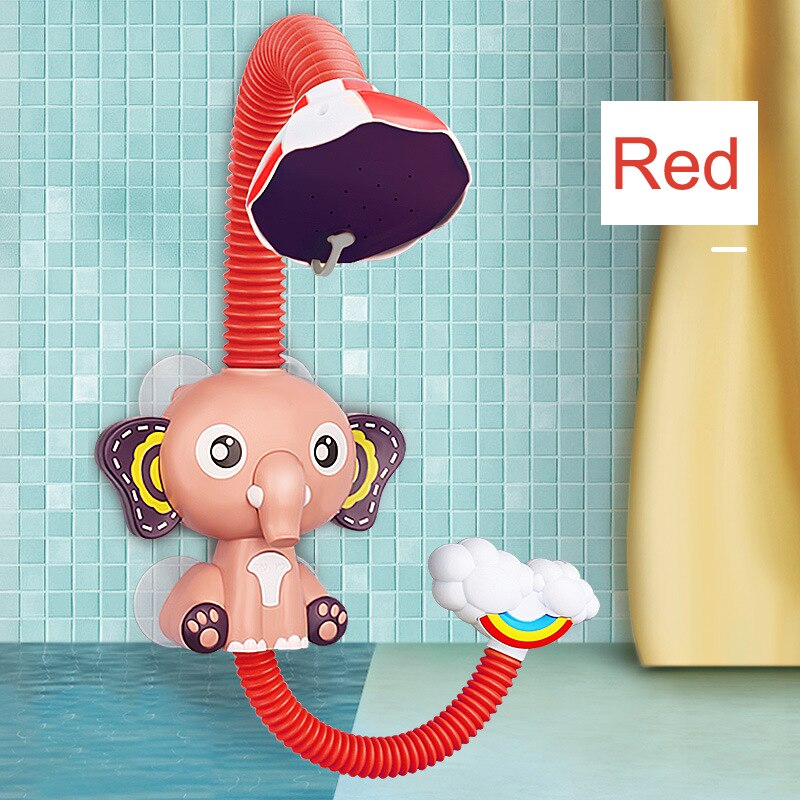 Juguetes de baño Juego de agua para bebés Modelo de elefante Grifo de ducha Juguete eléctrico con rociador de agua para niños Juguetes de baño para bebés 