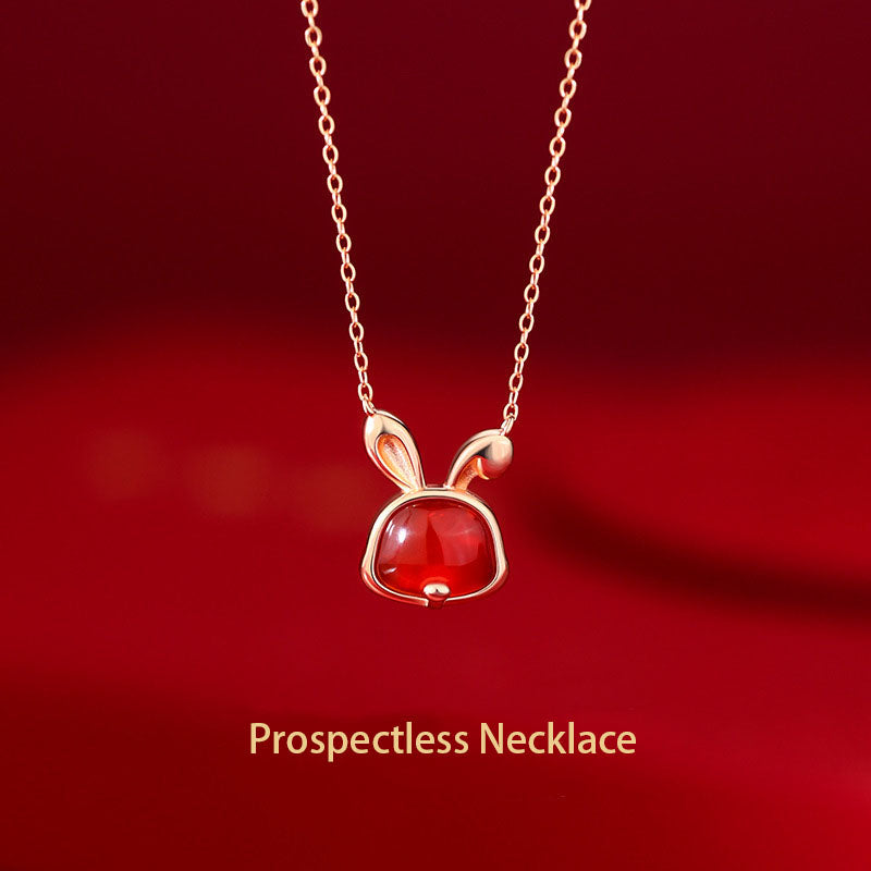 Money Rabbit Immense Necklace Niche Design Chinese New Year Bracelet Female Zodiac New Simple Senior Earrings Jewelry