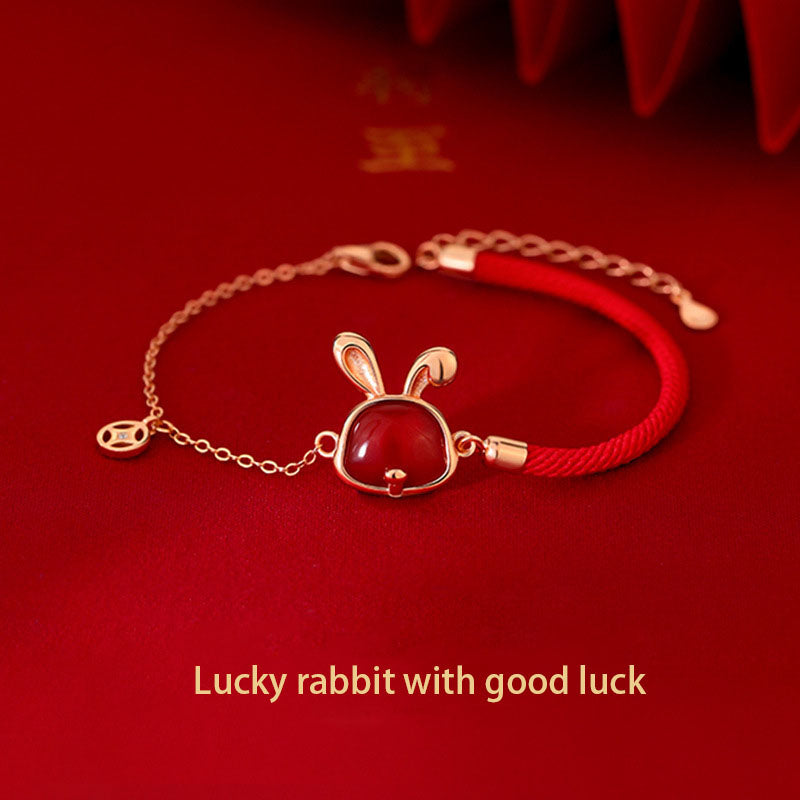 Money Rabbit Immense Necklace Niche Design Chinese New Year Bracelet Female Zodiac New Simple Senior Earrings Jewelry