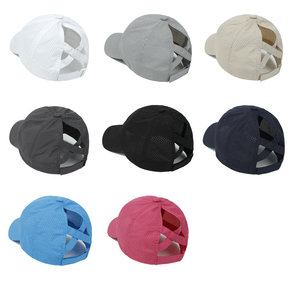 Baseball Cap Women's New Outdoor Sports Horsetail Baseball Cap Breathable Mesh Cap