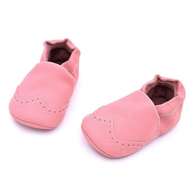 Zapatos de bebé de piel nobuk, mocasines de suela blanda para primeros pasos, para bebés de 0 a 18 meses 