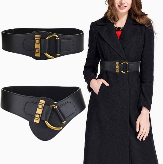 Decorative Waist Cover Women's Fashion Versatile Trench Shirt Long Skirt Wide Belt Elastic Waist Slim Fashion