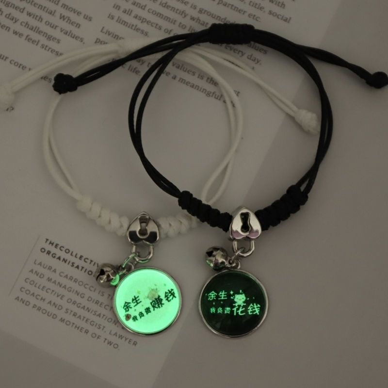 Pulsera luminosa para chicas, estudiantes, dos amigas, pulsera luminosa de moda coreana para parejas