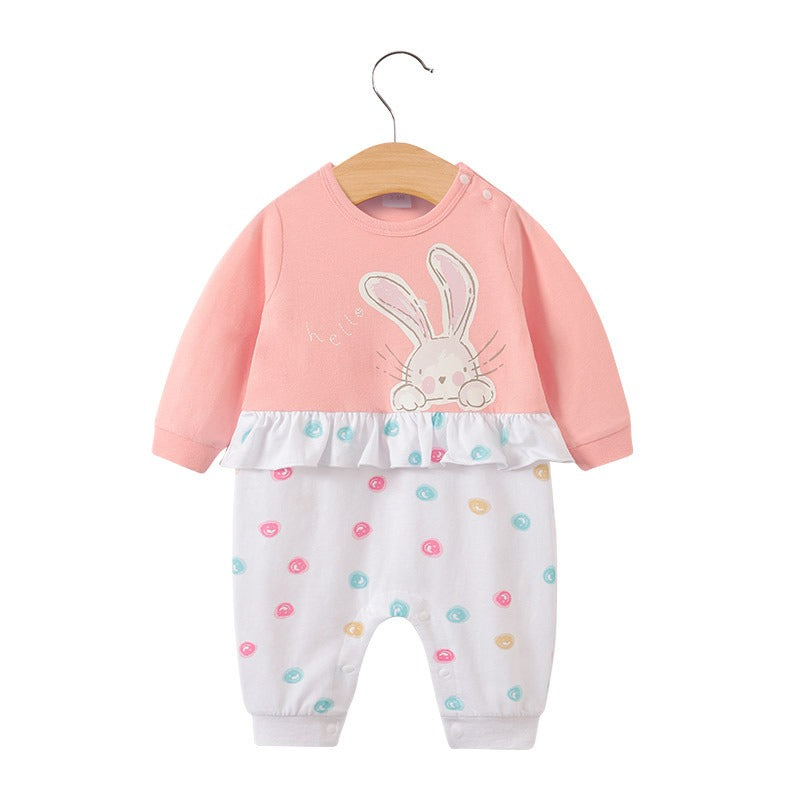 Girl Baby Bodysuit Baby Pink Little Princess Harper Newborn Cute Rabbit Print Creeper