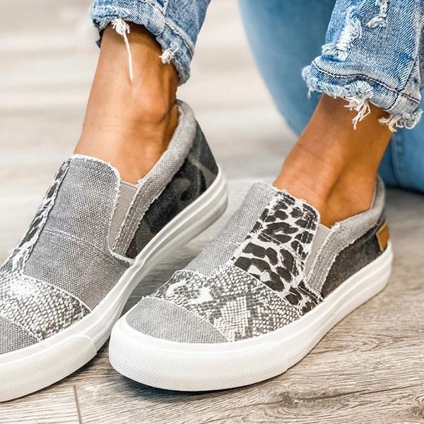 Zapatos de mujer, nuevos mocasines planos de lona, ​​zapatos casuales de talla grande a juego con colores 