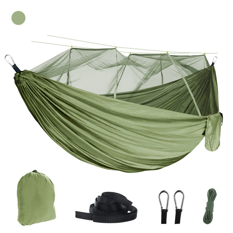 Mosquito net hammock Outdoor mosquito proof camping hammock with mosquito net 210T parachute cloth dense mesh nylon hammock