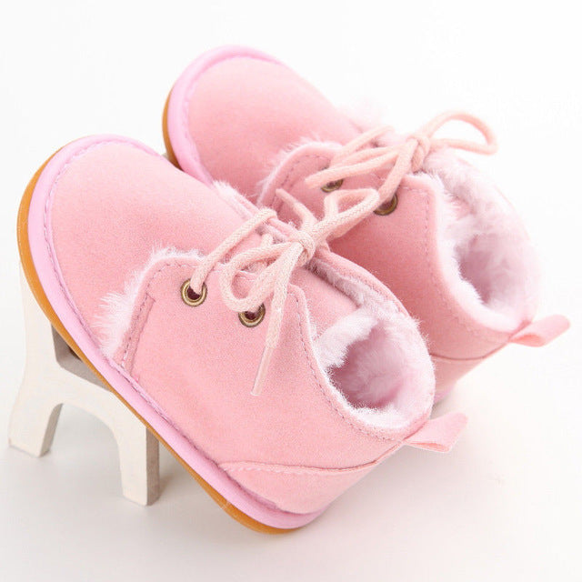 Newborn Baby Girl Boy Shoes Warm Snow Boots Toddler Infant Booties Prewalker Black White Pink