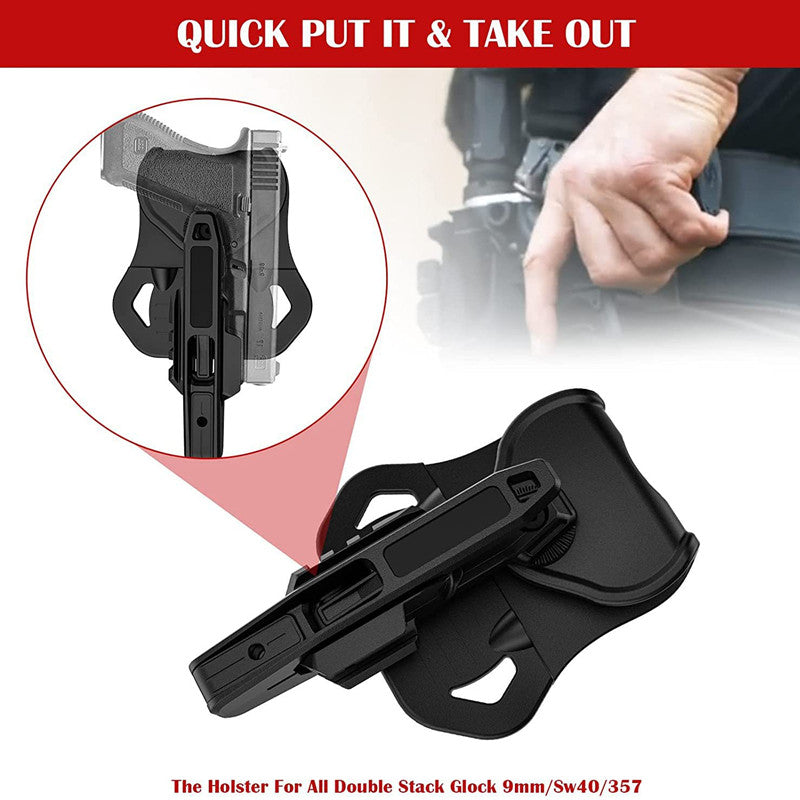 Funda táctica militar para pistola, funda oculta para pistola izquierda y derecha, para todos los accesorios Airsoft Glock 9 mm/SW40/357 de doble pila