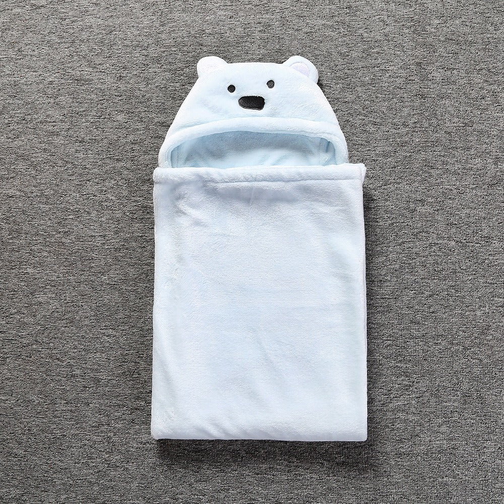 Baby Coral Fleece Cuddle Baby Cuddle Blanket Newborn Baby Bear Air Conditioning Blanket Package Towel Cover Blanket