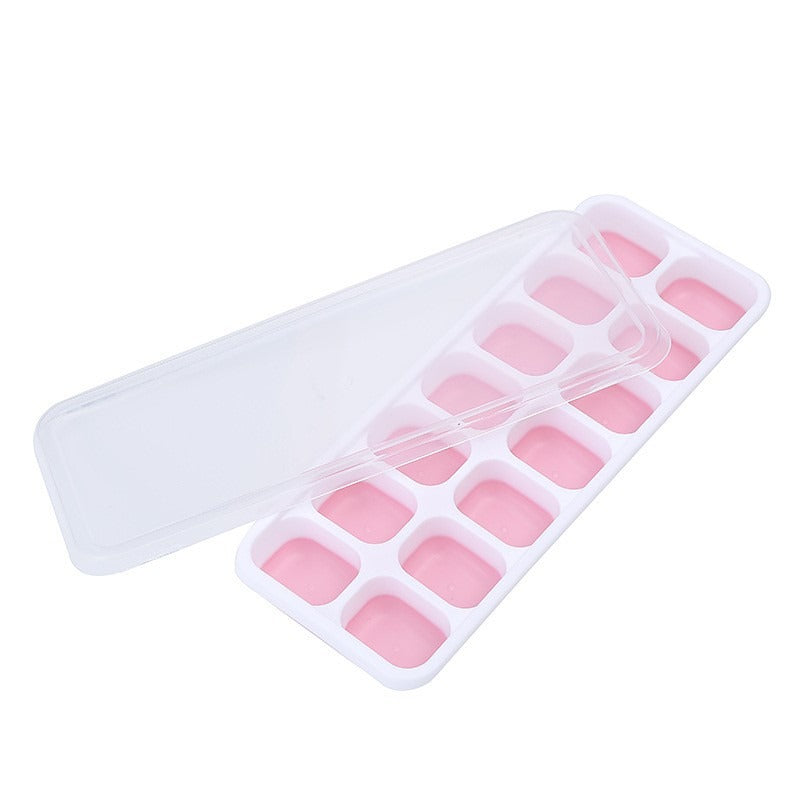 Molde para cubitos de hielo cuadrados con tapa, apto para uso alimentario, con fondo suave, para hacer cubitos de hielo, caja de hielo, juego de pinzas para hielo