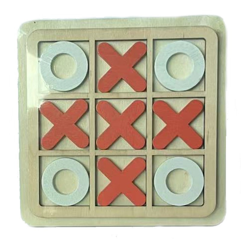 Wooden XO Three Even TIC-TAC-TOE Chess Children's Early Education Educational Entertainment Leisure Match Table Games Building Blocks Toys