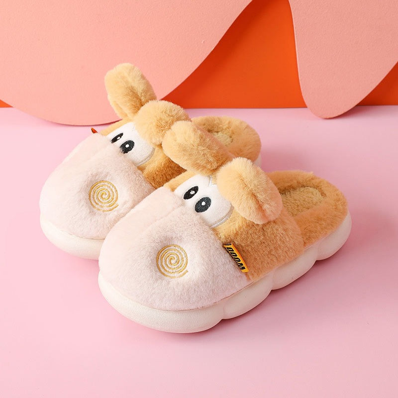 Autumn And Winter Wool Slippers Children's Cotton Slippers Winter Cotton Shoes Household Boys And Girls Home Slippers