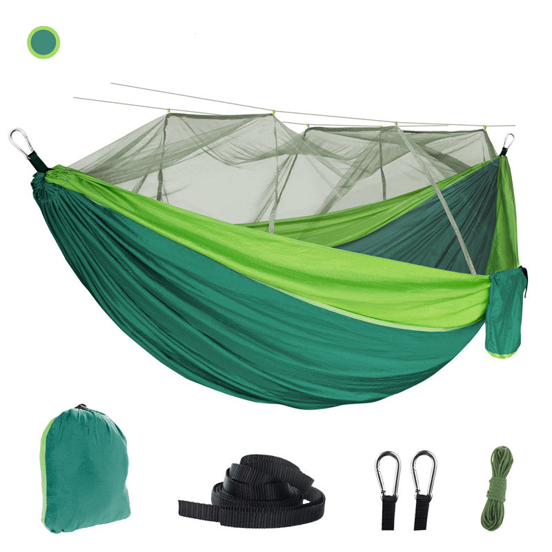 Mosquito net hammock Outdoor mosquito proof camping hammock with mosquito net 210T parachute cloth dense mesh nylon hammock