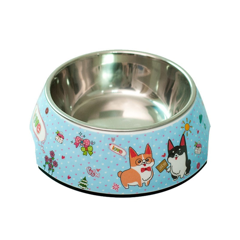 Cuenco para perros Cuenco para comida para gatos Cuenco de acero inoxidable de doble uso para comer y beber Cuenco individual antideslizante extraíble Cuenco para mascotas