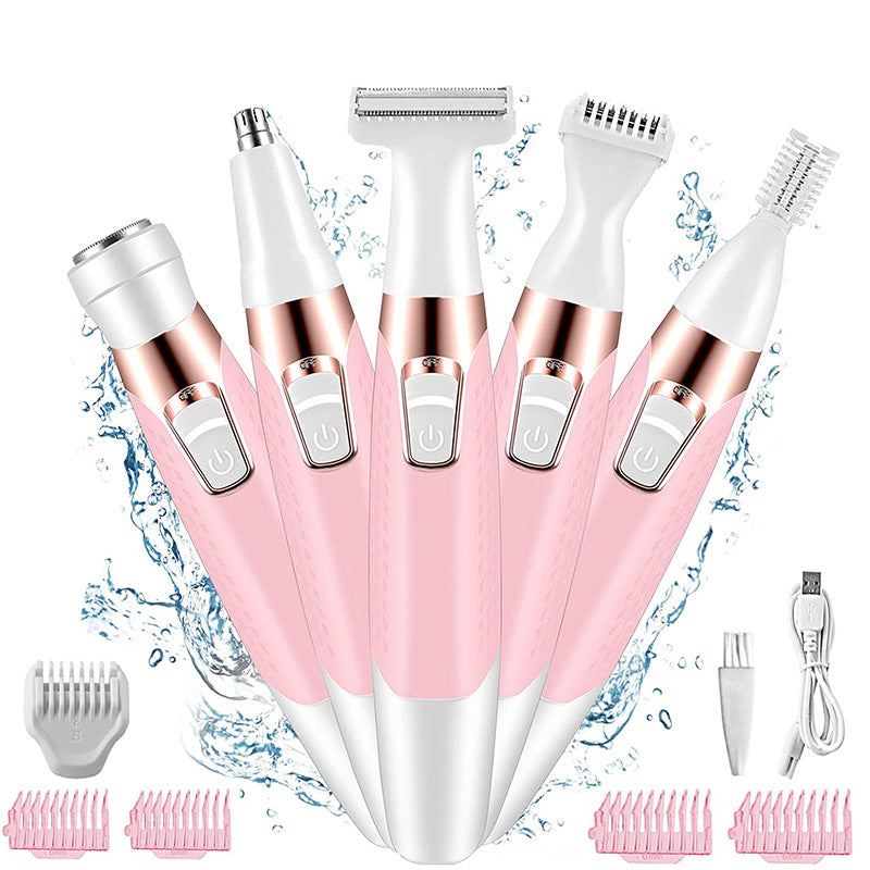 5 in 1 Electric Lady Shaver Eyebrow Trimmer Armpit Hair Leg Hair Scraper Hair Remover