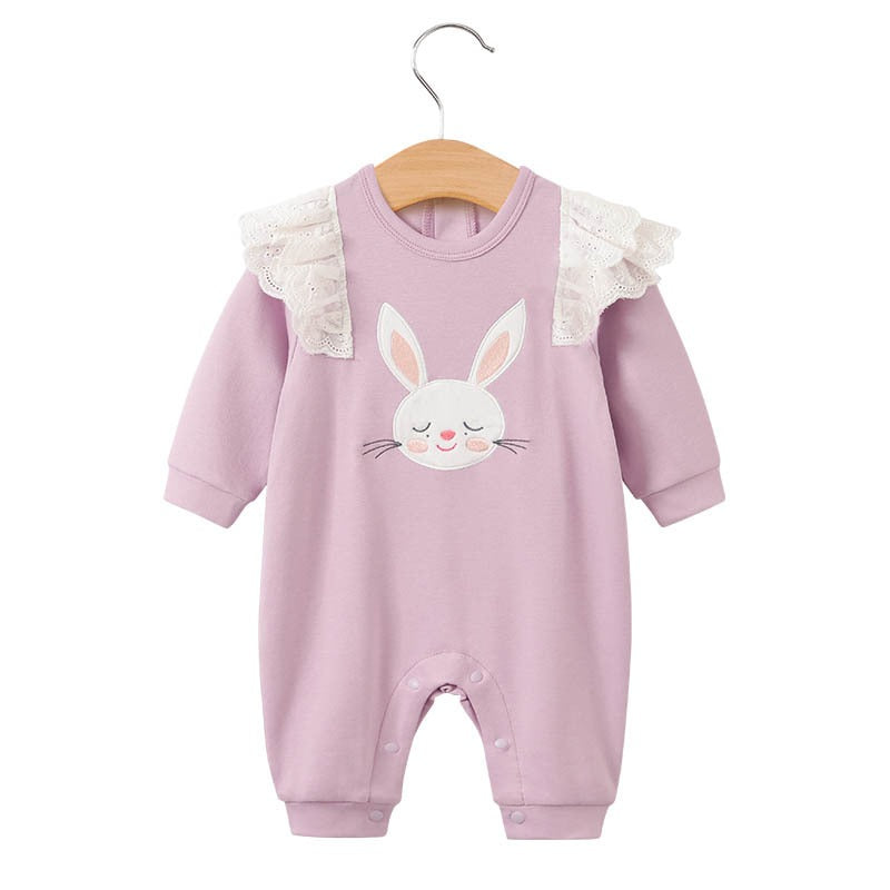 Body de bebé niña rosa bebé pequeña princesa Harper recién nacida lindo estampado de conejo Creeper