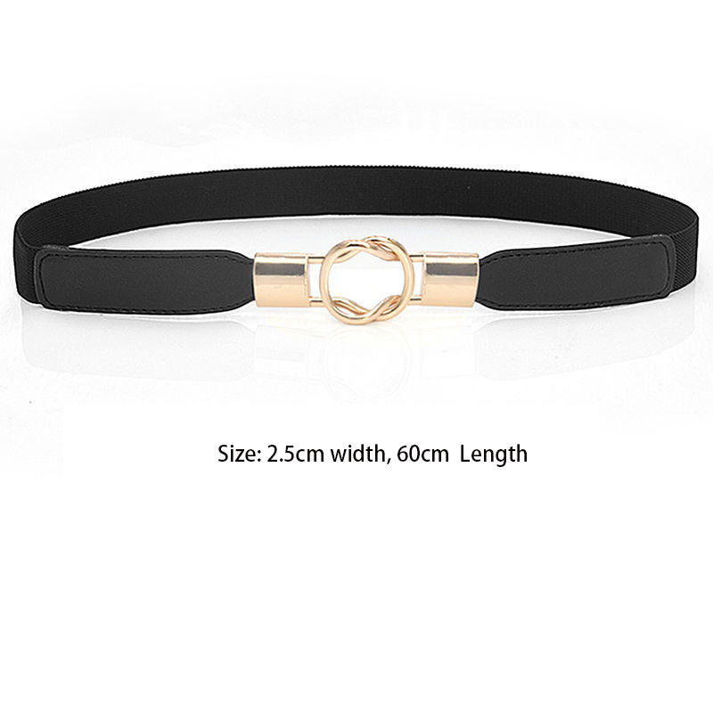 Elastic Waist Closure For Women With Skirt Decoration Metal Snap On Fashion Trend Versatile Belt