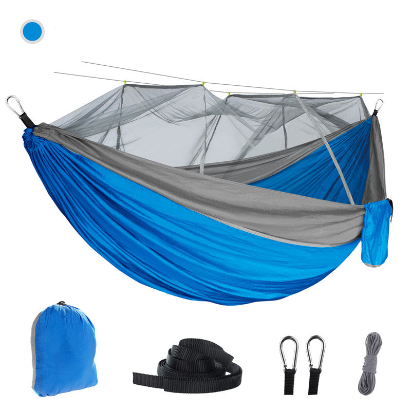 Mosquito net hammock Outdoor mosquito proof camping hammock with mosquito net 210T parachute cloth dense mesh nylon hammock