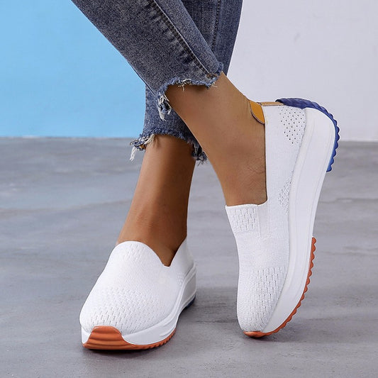 Zapatos nuevos de primavera y otoño Zapatos individuales de mujer coreanos Zapatos casuales cómodos Zapatos sin cordones de gran tamaño