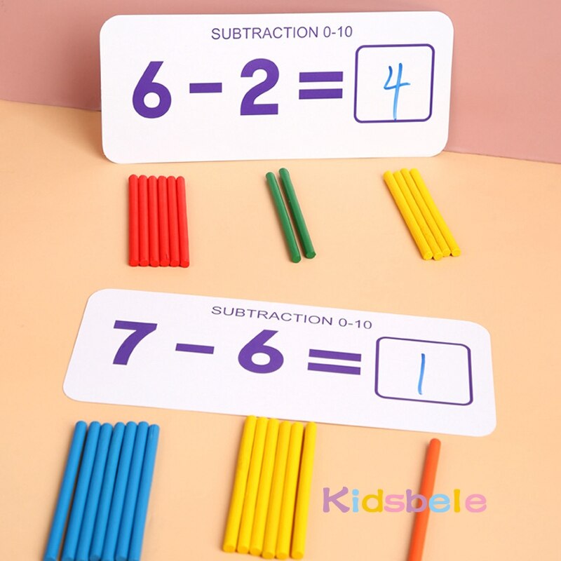 Juguetes Montessori para niños, matemáticas, juguetes educativos tempranos para niños, pegatinas de madera para contar, cognición numérica, regalo de cumpleaños 