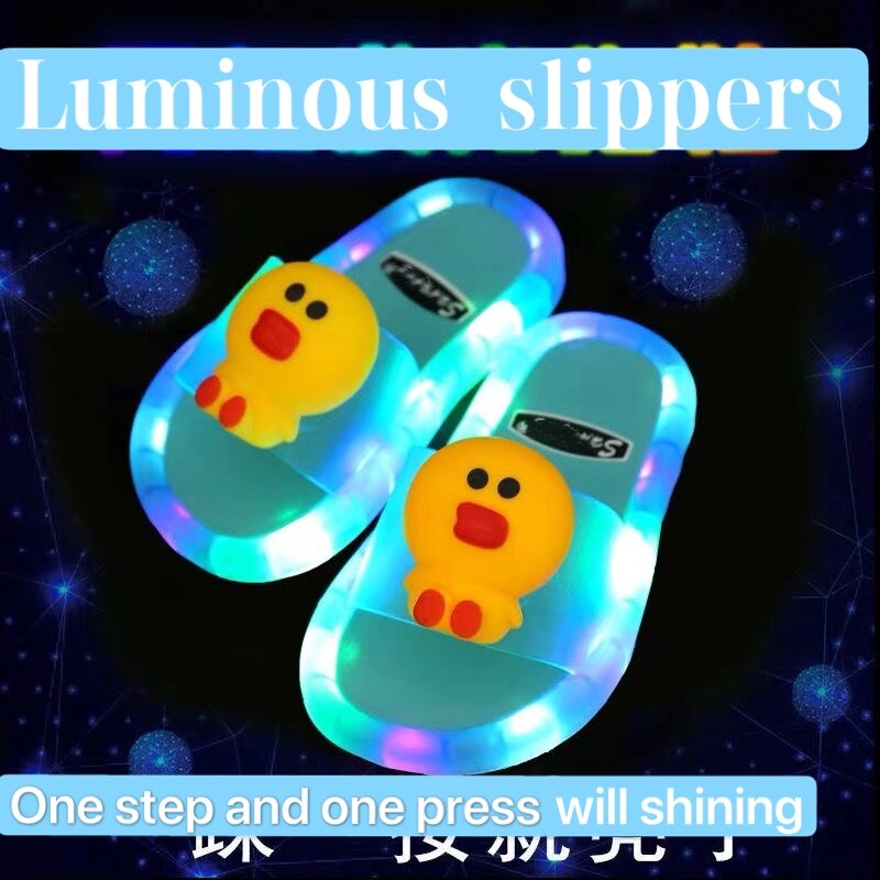 Light Up Slippers Children LED  Kids Slippers Baby Bathroom Sandals  Kids Shoes for Girl  Boys Flip Flops  Toddler