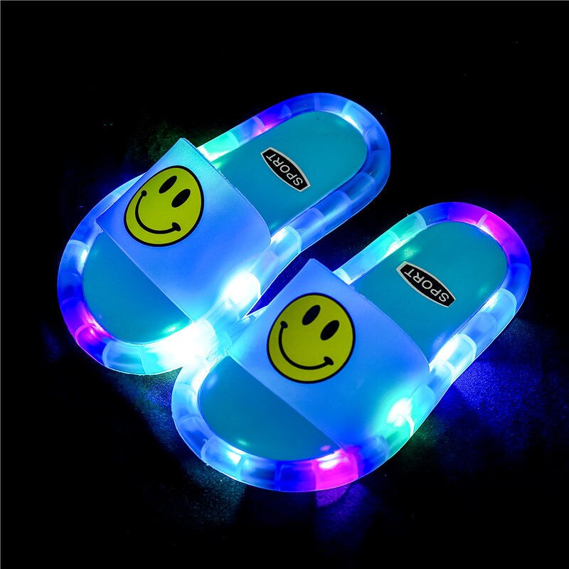 Zapatillas con luz LED para niños, sandalias de baño para bebés, zapatos para niñas y niños, chanclas para niños pequeños