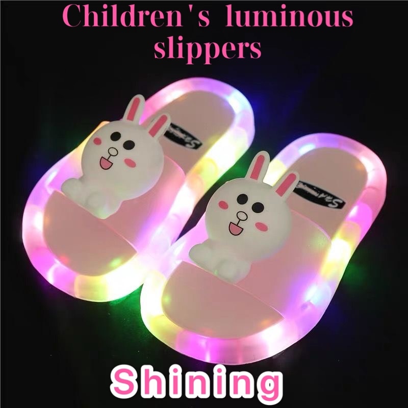 Zapatillas con luz LED para niños, sandalias de baño para bebés, zapatos para niñas y niños, chanclas para niños pequeños