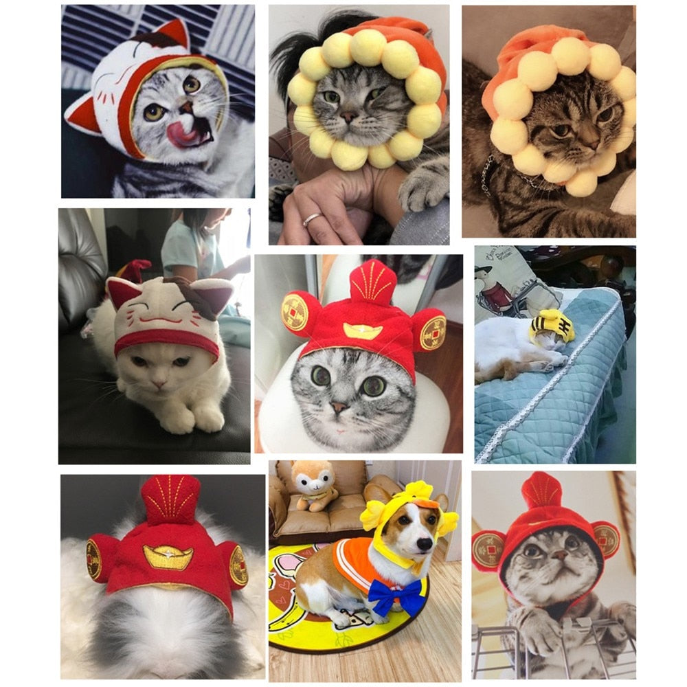 Gorro de algodón para mascotas, gorro decorativo para fiestas 