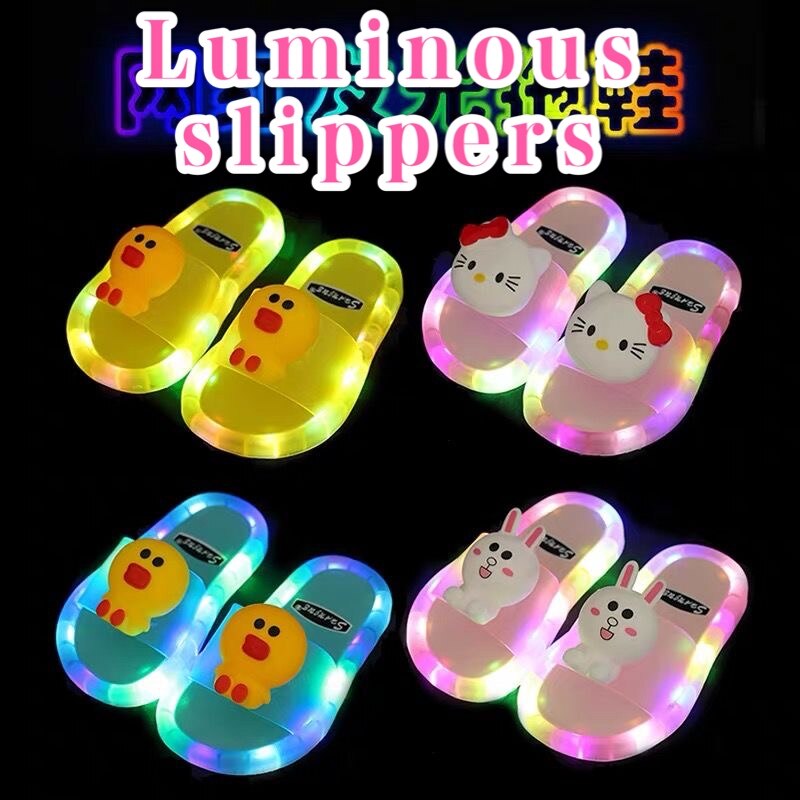 Light Up Slippers Children LED  Kids Slippers Baby Bathroom Sandals  Kids Shoes for Girl  Boys Flip Flops  Toddler