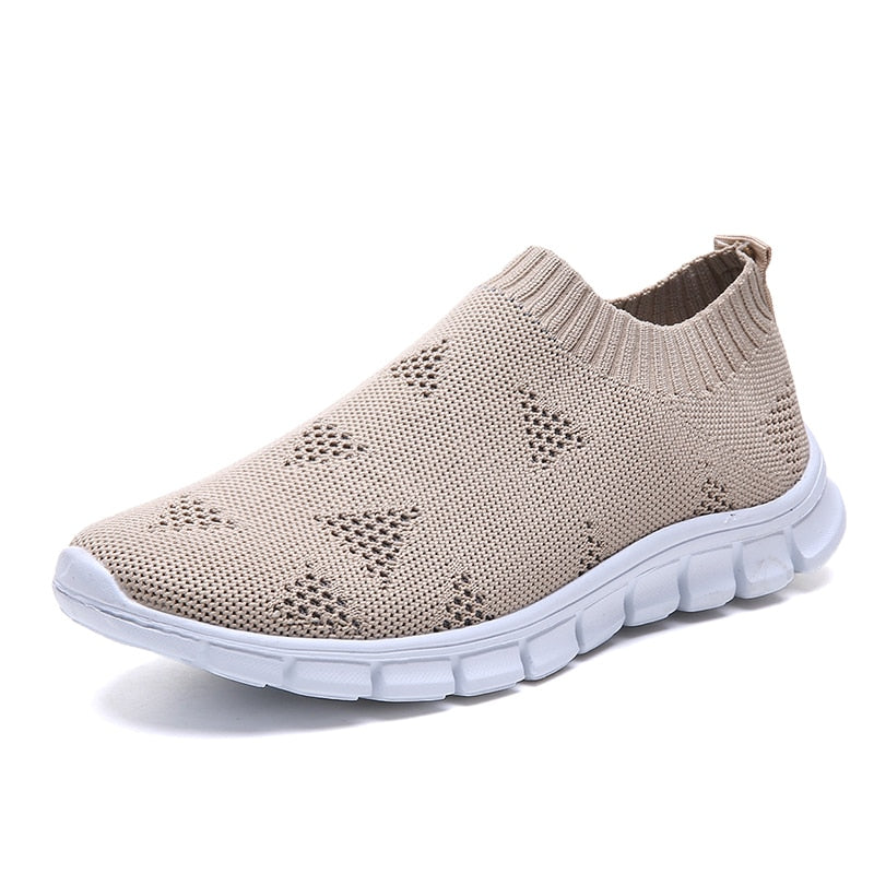 Rimocy Plus Size 43 Breathable Mesh Platform Sneakers Women Slip on Soft Ladies Casual Running Shoes Woman Knit Sock Shoes Flats